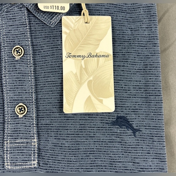 Tommy Bahama Golf Shirt Polo Paradise Cove Striped 3XLB Polyester - Picture 2 of 7
